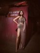 Shanaya Kapoor flaunt cury figure and toned legs in golden slit gown Shanaya Kapoor bold looks Shanaya Kapoor hot dress entertainment news