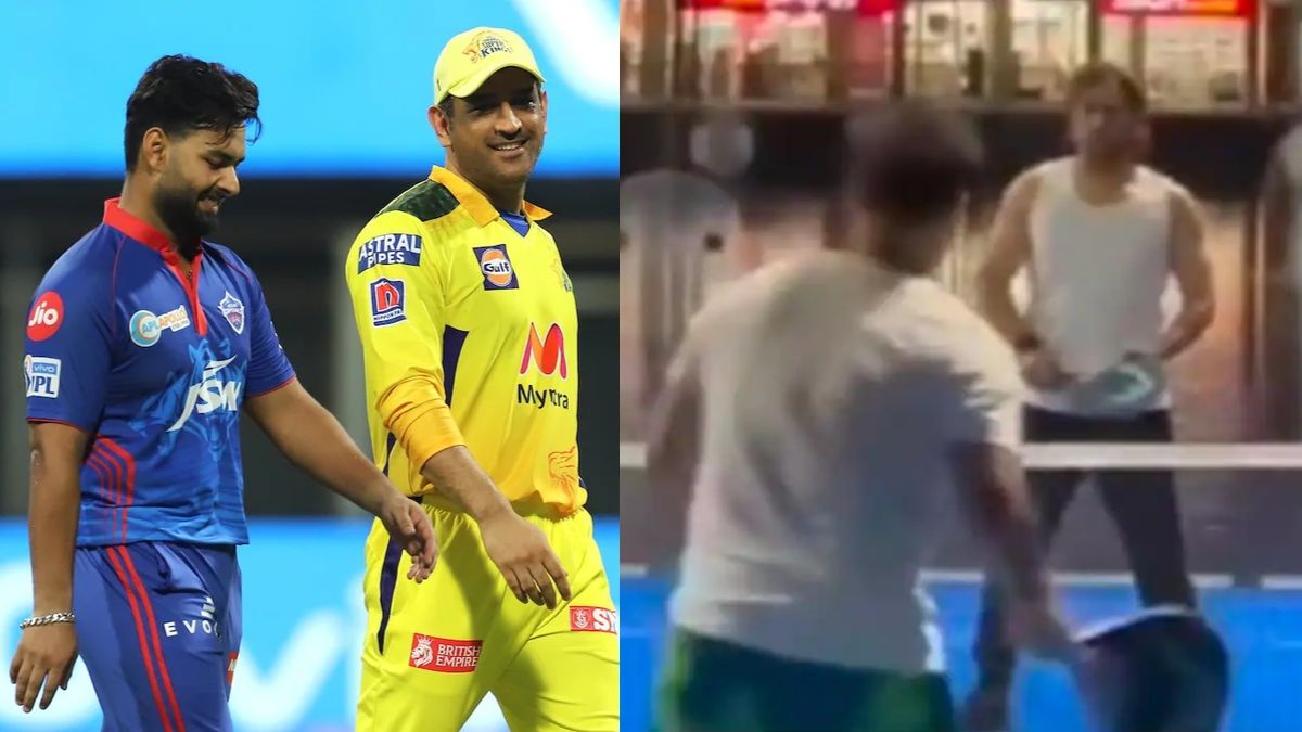 MS Dhoni and Rishabh Pant playing tennis viral video IPL auction Dubai