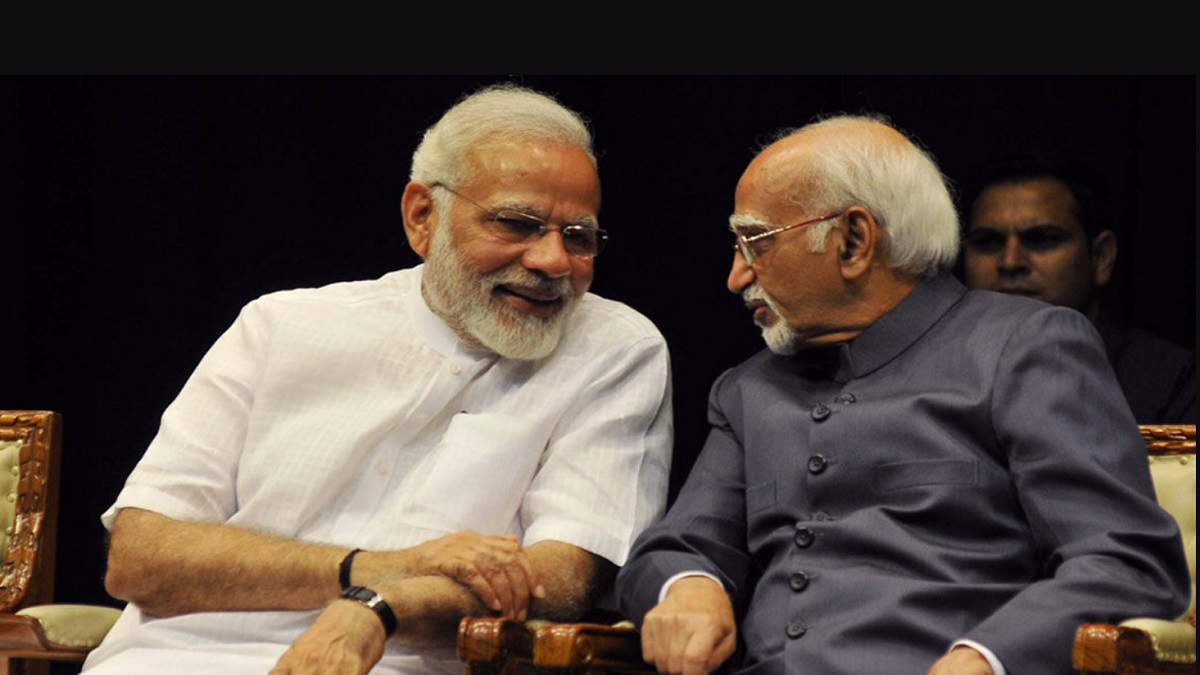 PM Modi With Hamid Ansari