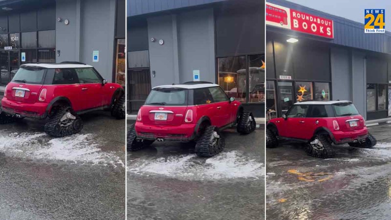 image - 2023-12-27T152925.651 combat tanks Caterpillar rubber tracks were installed in the mini cooper instagram real watch video