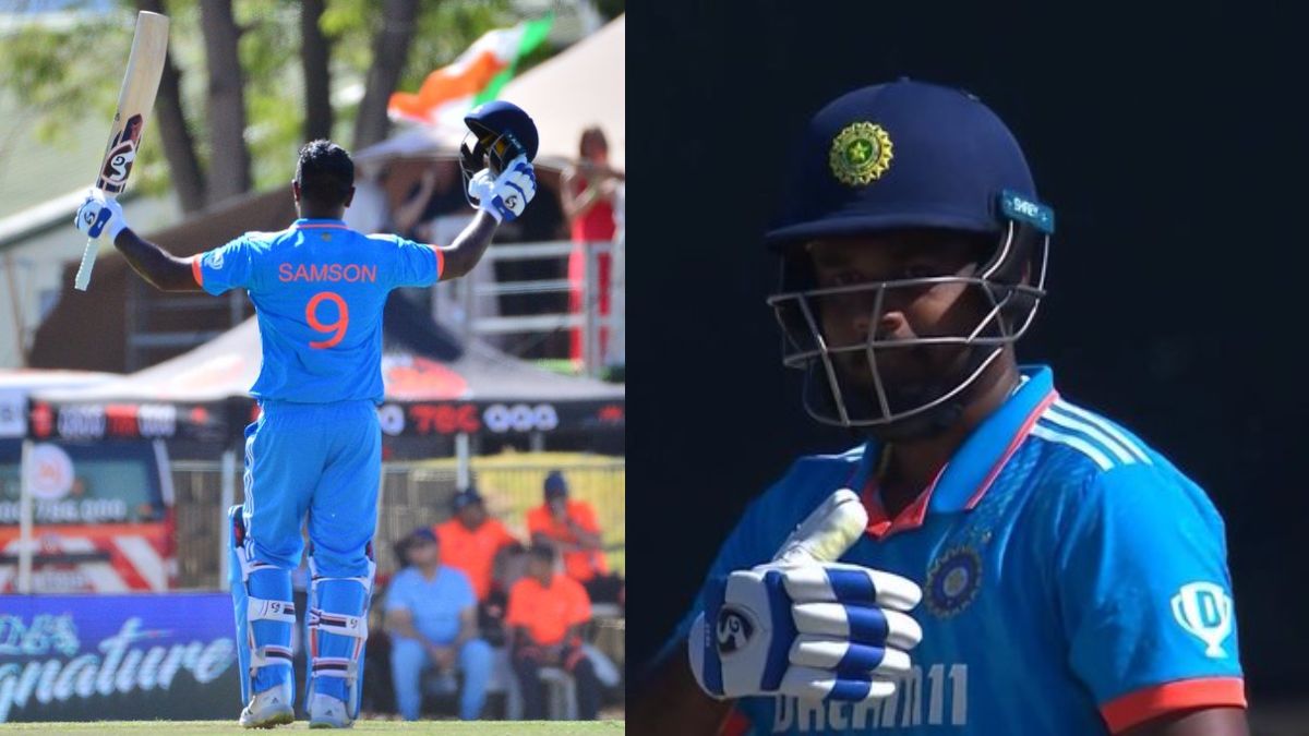 sanju samson century celebration video India vs South Africa 3rd ODI