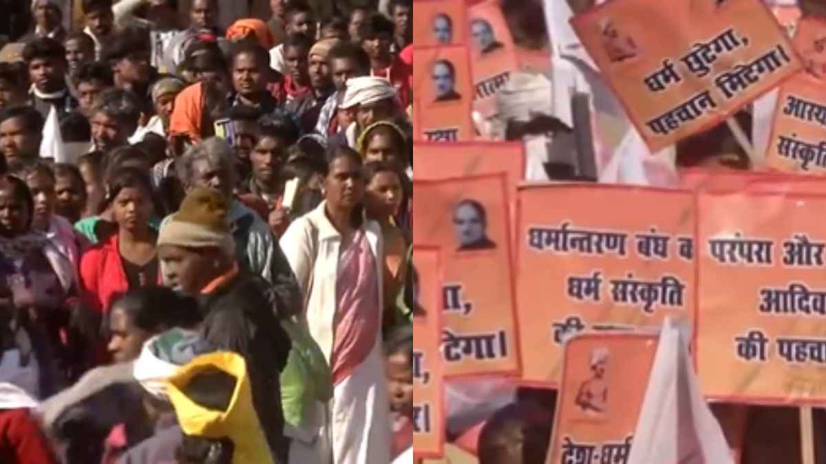 tribals protest in ranchi
