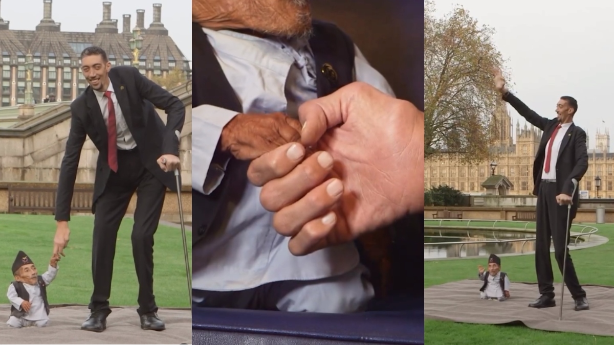 world’s tallest man meets shortest man