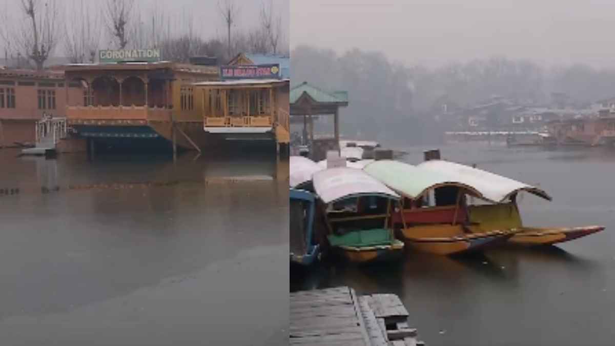 Video Viral: जम गई श्रीनगर की डल लेक, चारों तरफ बर्फ ही बर्फ