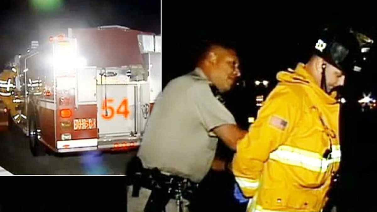 Firefighter arrested by police
