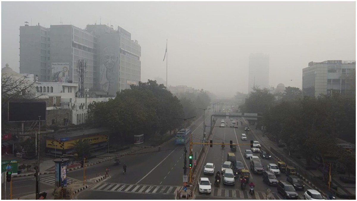 A thin layer of fog grips the national capital New Delhi as the cold wave continues