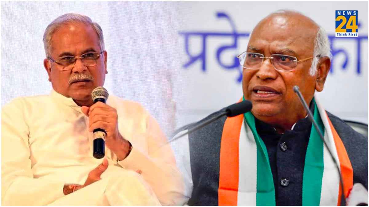Former Chhattisgarh Chief Minister Bhupesh Baghel Congress president Mallikarjun Kharge