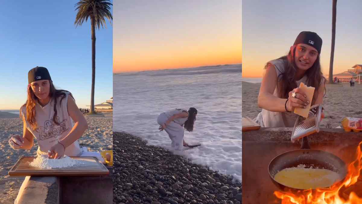 Girl using Sea Water for pasta