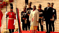 Indian President droupadi murmu with France President Emmanuel Macron