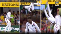AUS vs WI Gaba Test Kevin Sinclair First Test Wicket Celebration Viral Video