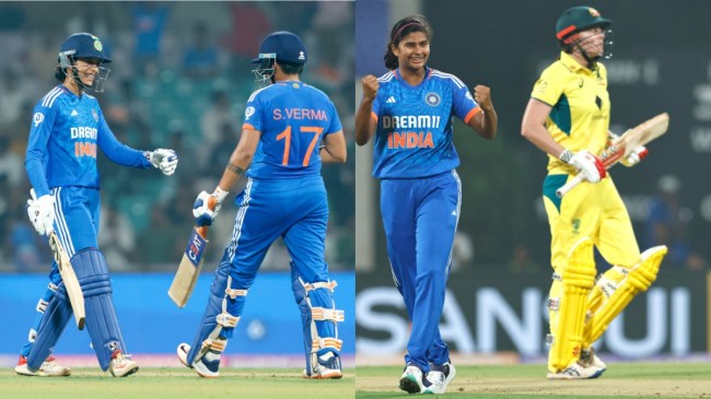 INDW vs AUSW India beats Australia Smriti Mandhana Shefali Varma Fifties Titas Sadhu Four Wickets INDW vs AUSW India beats Australia Smriti Mandhana Shefali Varma Fifties Titas Sadhu Four Wickets