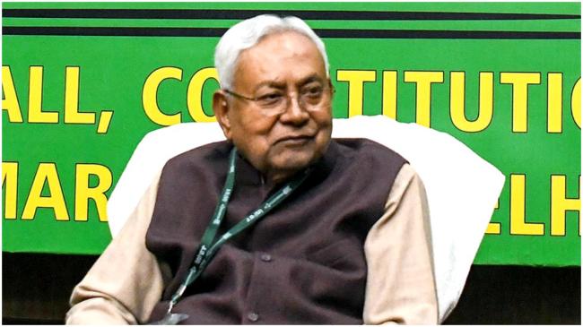 Bihar CM Nitish Kumar attending a meeting