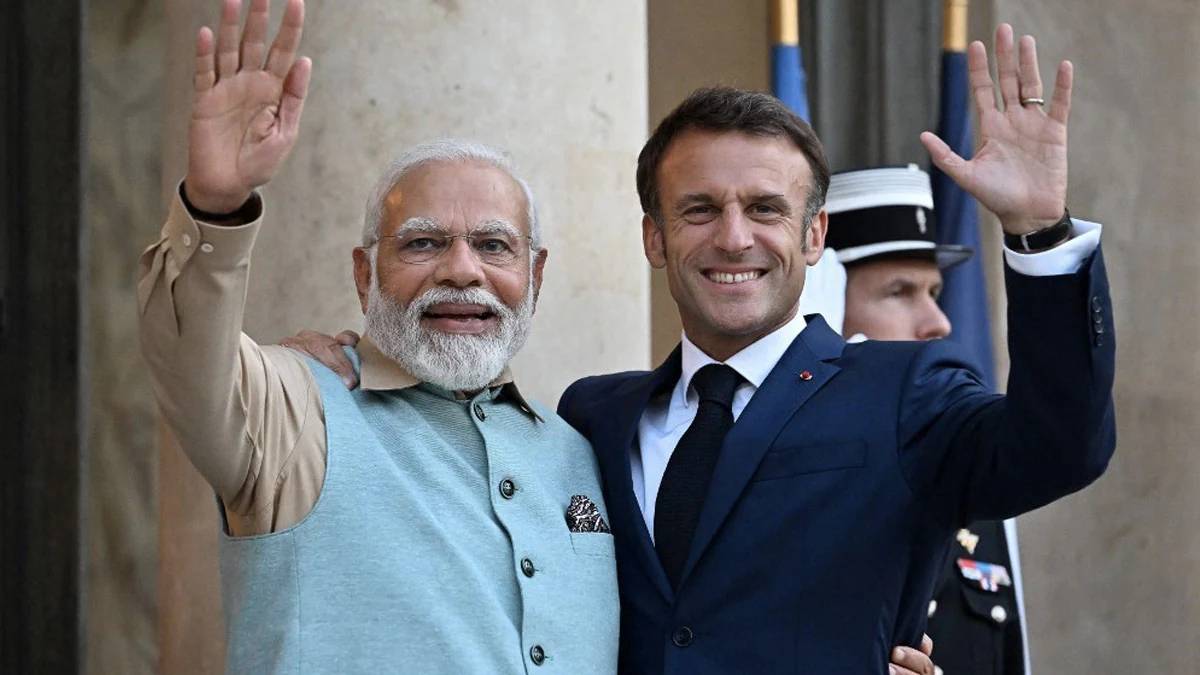 PM Modi with Emmanuel Macron