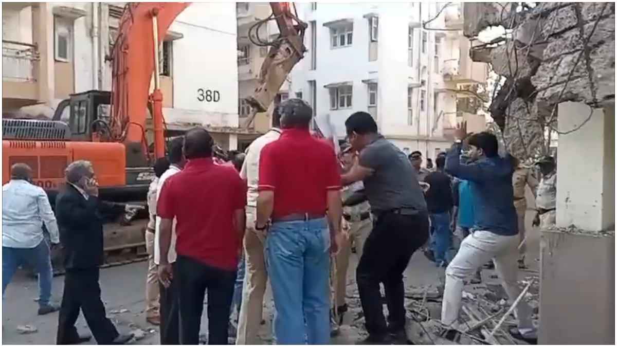 Protest During Demolition of Air India Colony Demolition