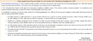 RBI Order Paytm Bank