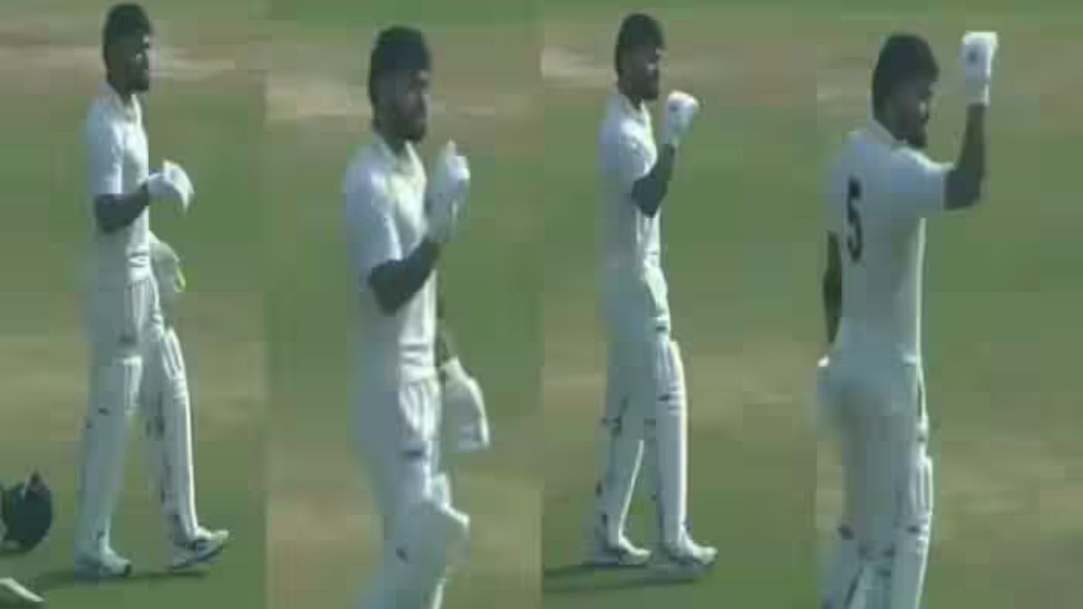 Riyan Parag Controversial Celebration Watch Video after century ranji trophy 2024