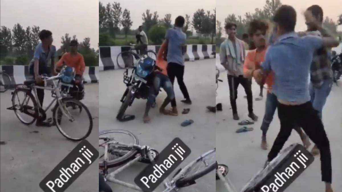 मामूली-सी टक्कर और छिड़ गया मल्लयुद्ध, लोगों ने वीडियो बनाकर वायरल किया, लिखा सुबह का क्लेश
