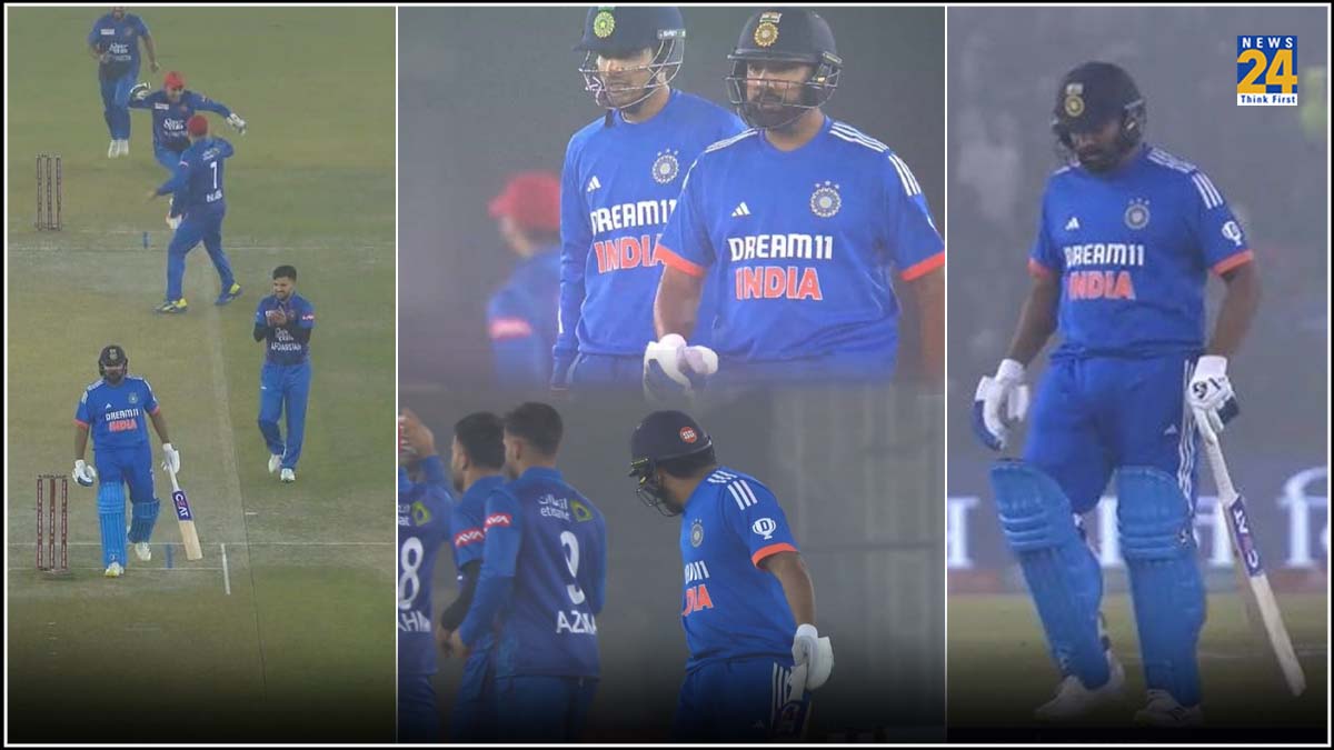 IND vs AFG 1st T20 Rohit Sharma Run Out Angry On Shubman Gill Videos Gone Viral on Social Media