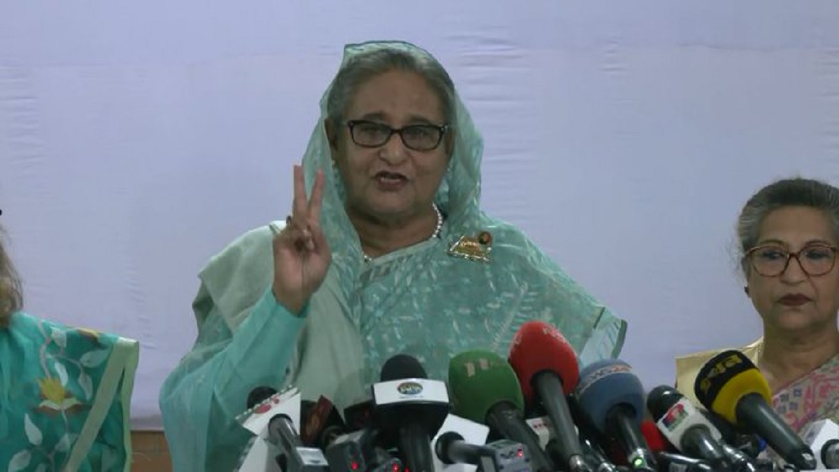 Sheikh Hasina casts her vote for bangladesh general election in Dhaka