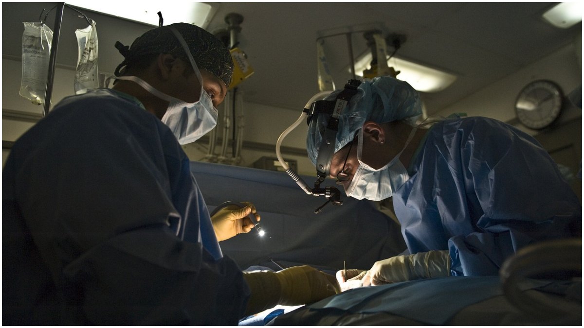 Doctors performing surgery