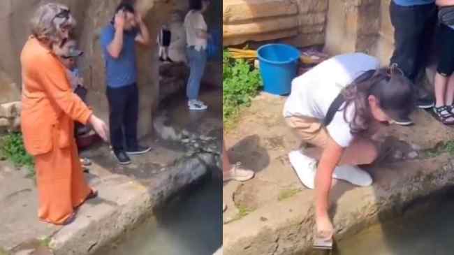 Women Swipe Card In Water