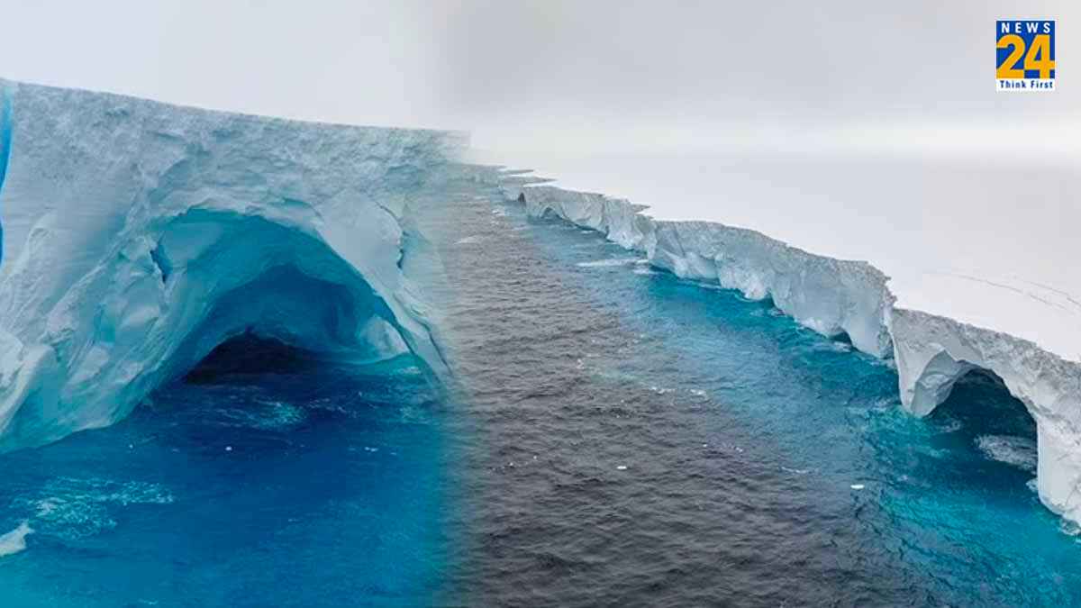 OMG! इतना बड़ा Iceberg...ऐसी ही बर्फीली चट्टान ने डुबोया था Titanic, ड्रोन वीडियो वायरल
