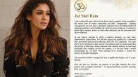 nayanthara issues apology