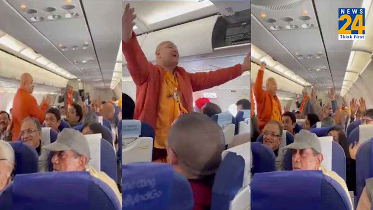 passengers chant Ram bhajan onboard flight