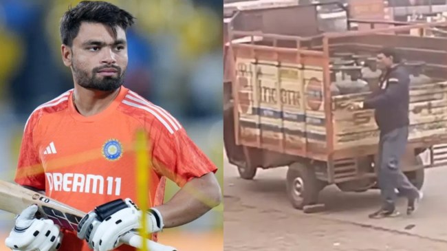 rinku singh father viral video Rinku Singh Father Cylinder Delivery Viral Video Social Media