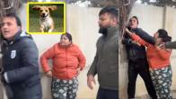 woman beats man for dog