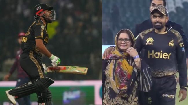 PSL 2024 Babar Azam Score Century Front of mother Peshawar Zalmi PSL 2024 Babar Azam Score Century Front of mother Peshawar Zalmi