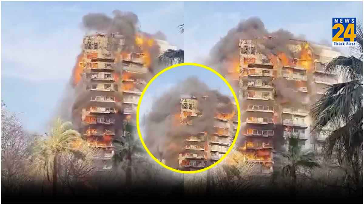 स्पेन की 14 मंजिला इमारत में लगी भीषण आग, बचने के लिए कूद गए लोग, 4 की मौत