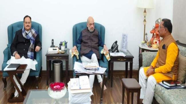 Chhattisgarh CM Vishnudev Sai meet Amit Shah and JP Nadda Chhattisgarh CM Vishnudev Sai meet Amit Shah and JP Nadda