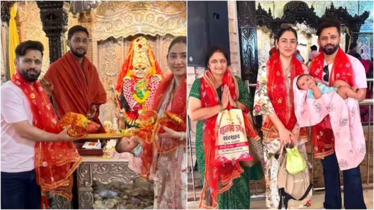 नन्ही परी को लेकर राहुल-दिशा पहुंचे कुल देवी के मंदिर, गौ माता संग खेलती दिखीं नव्या