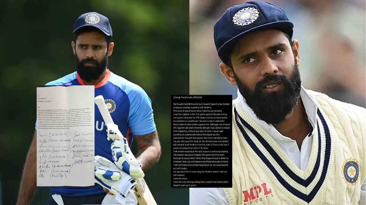 टीम इंडिया के खिलाड़ी हनुमा विहारी ने बयां किया दर्द, बताया एक नेता के कारण छिनी कप्तानी