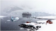 Ship in Snow Covered Area