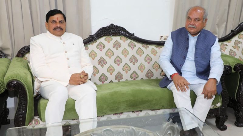 mp cm mohan yadav met speaker narendra singh tomar