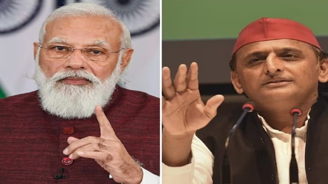 Akhilesh Yadav and PM Modi