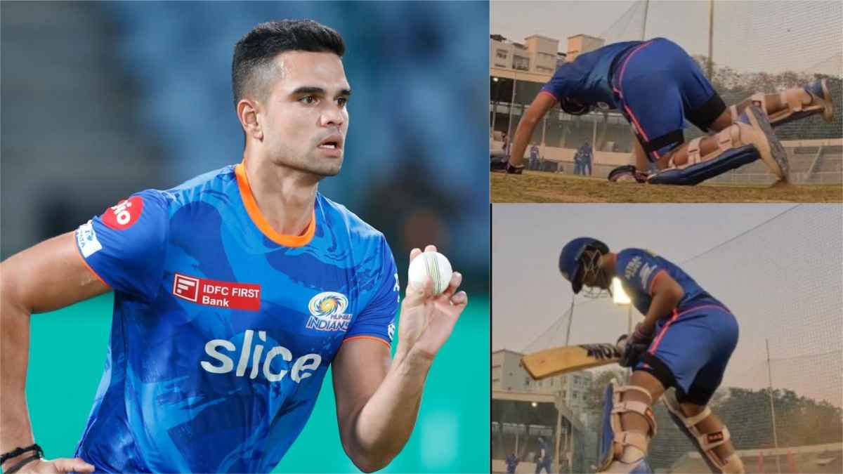 IPL 2024 Arjun Tendulkar Dangerous Yorker Ishan Kishan Falls Mumbai Indians Video