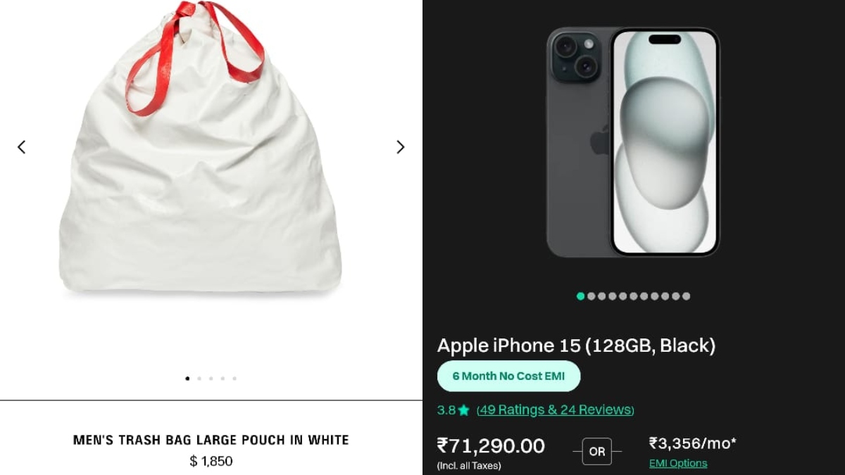 Balenciaga Trash Bag and iPhone 15 Prices