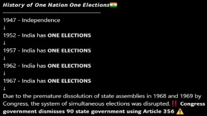 Until 1967 India Had One Nation One Election