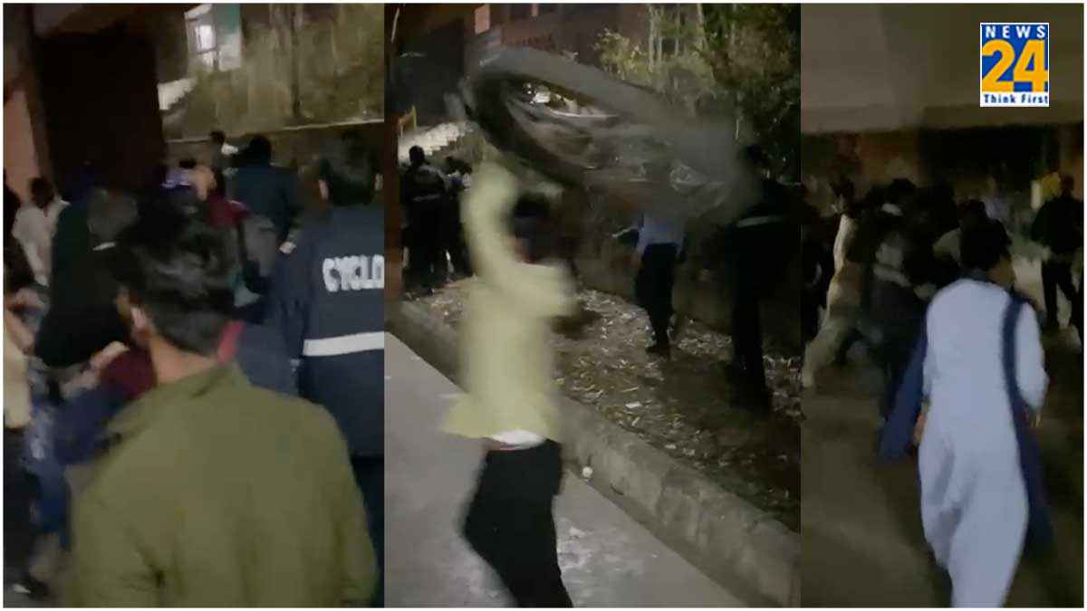 JNU में जमकर बवाल, छात्रों ने एक-दूसरे पर भांजी लाठियां; फेंके साइकिल