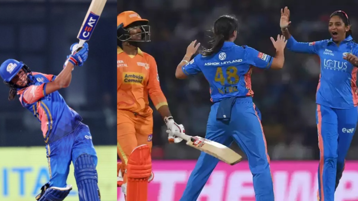 WPL 2024 MI vs GGT Harmanpreet Kaur Blastering Inning Mumbai Indians Almost in Final Gujarat Giants Hopes Ends