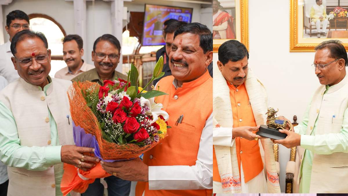 MP CM Mohan Yadav Meets Chhattisgarh CM Vishnudev Sai