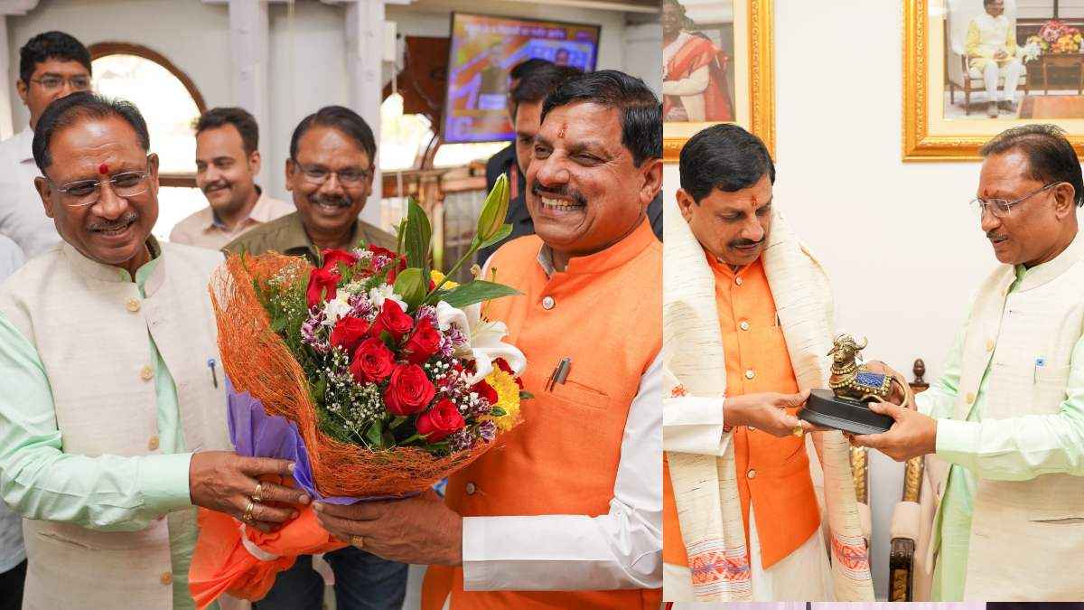 MP CM Mohan Yadav Meets Chhattisgarh CM Vishnudev Sai