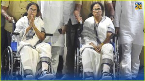 Mamata Banerjee on Wheel Chair