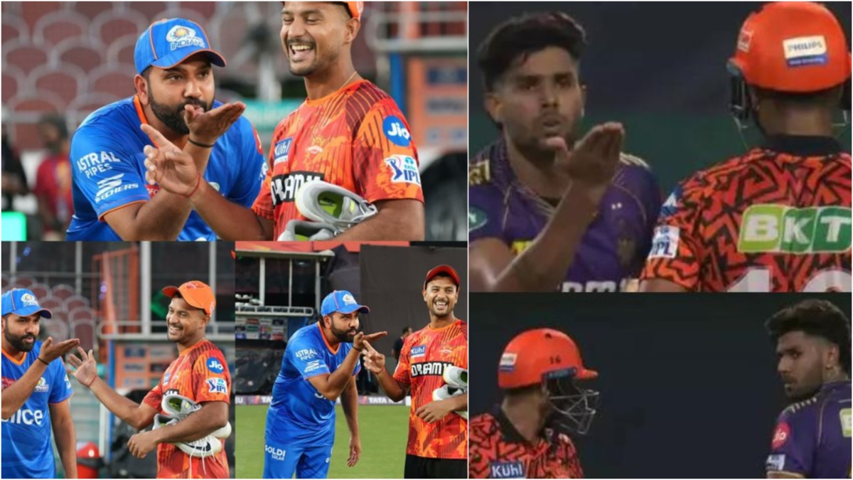 IPL 2024 SRH vs MI Rohit Sharma Flying Kiss Mayank Agarwal Fans Remembers Harshit Rana