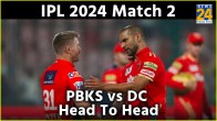 IPL 2024 Match 2 PBKS vs DC Head To Head record Punjab Kings Delhi Capitals