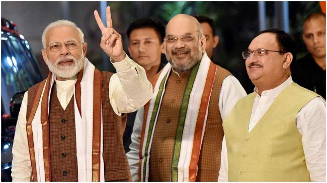 PM Narendra Modi, Home Minister Amit Shah, BJP President JP Nadda PM Narendra Modi, Home Minister Amit Shah, BJP President JP Nadda