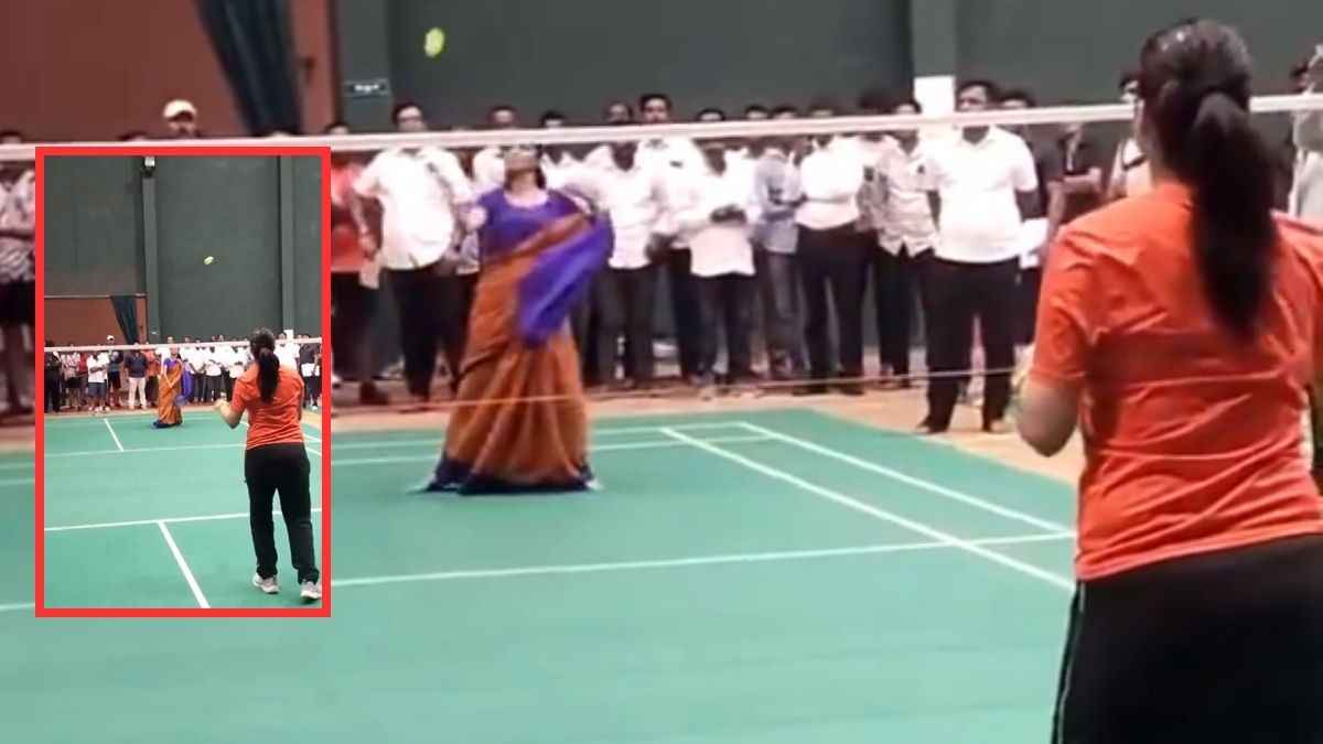 साड़ी पहन सुप्रिया सुले ने दिखाया बैडमिंटन में हुनर, देखिए वीडियो